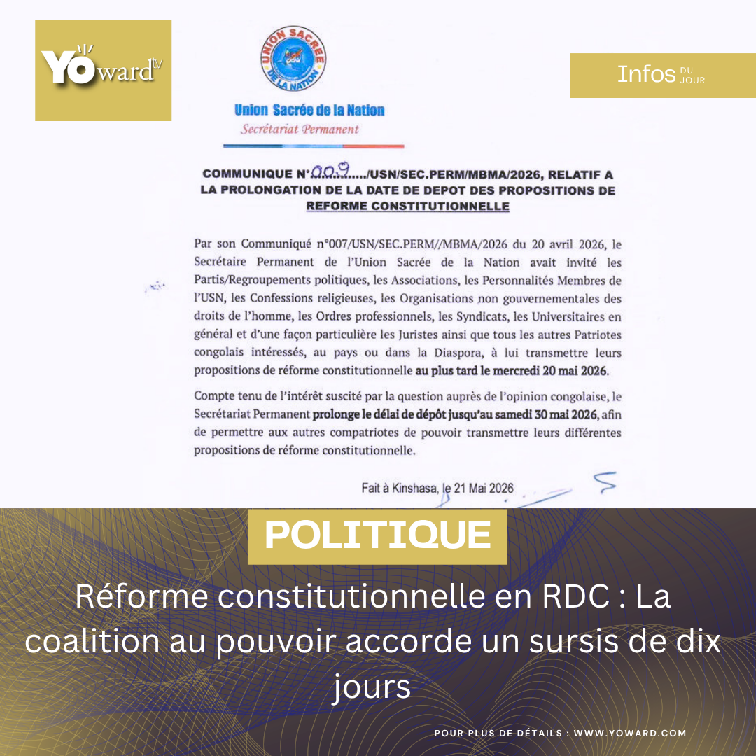 Réforme constitutionnelle en RDC : La coalition au pouvoir accorde un sursis de dix jours