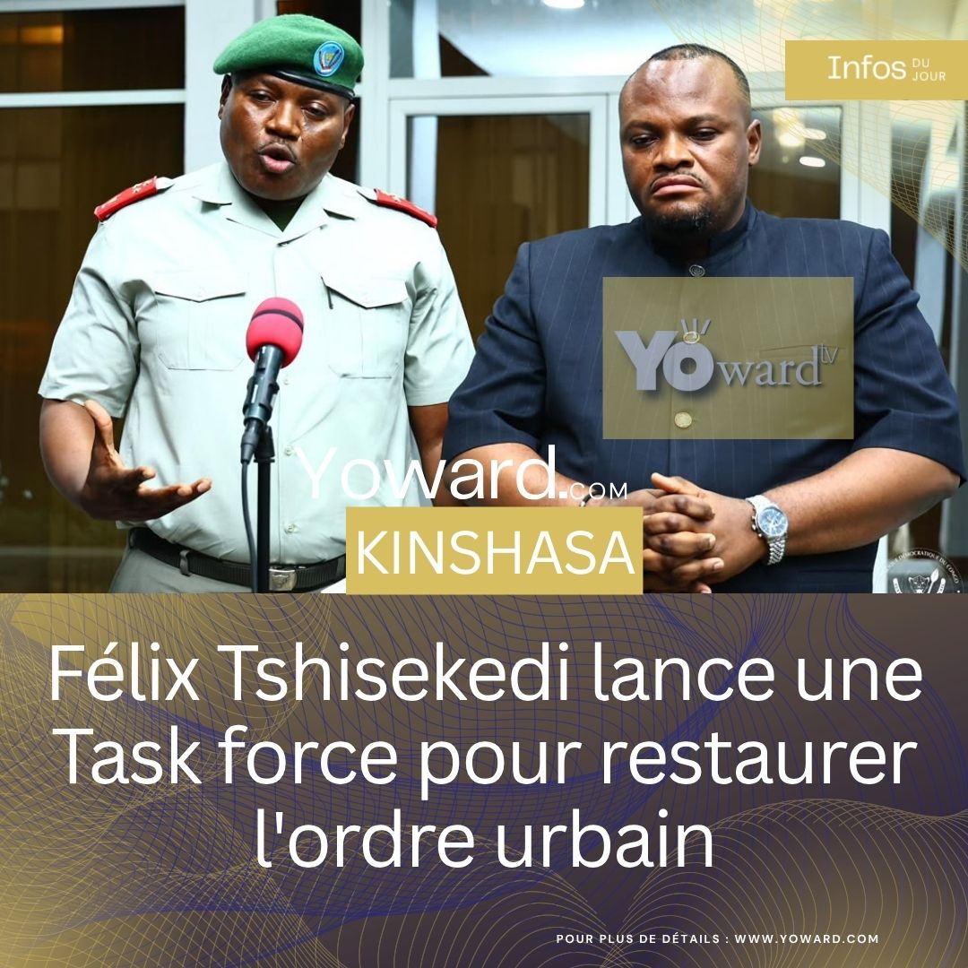 Le Président Félix Tshisekedi présidant une réunion à la Cité de l'Union africaine pour le lancement de la Task force dédiée à la salubrité de la ville de Kinshasa.