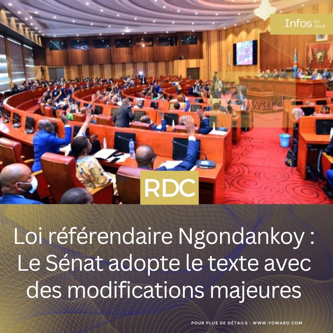 Les sénateurs de la RDC lors de la séance d'adoption de la proposition de loi référendaire Ngondankoy.