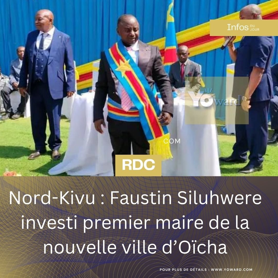 Cérémonie d'investiture de Faustin Siluhwere, premier maire de la nouvelle ville d'Oïcha au Nord-Kivu.