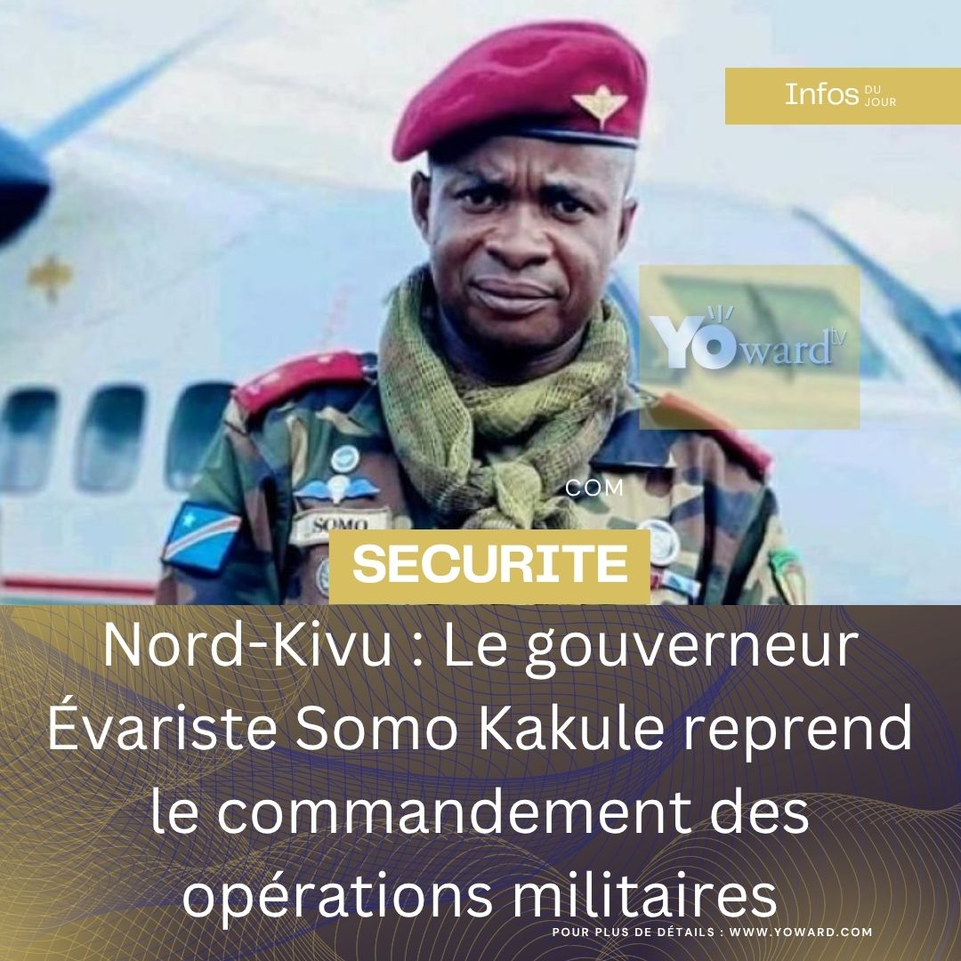 Le général-major Évariste Somo Kakule, gouverneur militaire du Nord-Kivu, lors d'une mission de coordination sécuritaire."