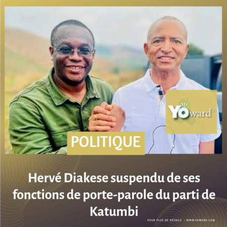 Hervé Diakese suspendu de ses fonctions de porte-parole du parti de Katumbi